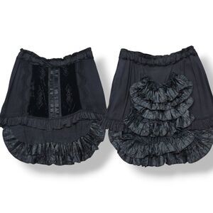 Vintage Tripp NYC Velvet Brocade Ruffled High Low Bustle Skirt in Black Size M